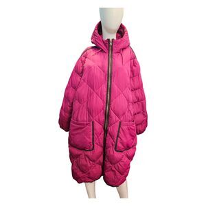 Lands End Pink Qulted Puffer Winter Jacket Womens Plus Size 2X